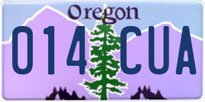OR license plate 014CUA