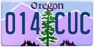 OR license plate 014CUC