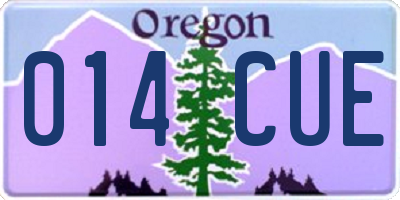 OR license plate 014CUE