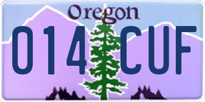 OR license plate 014CUF
