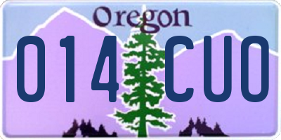 OR license plate 014CUO