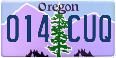 OR license plate 014CUQ