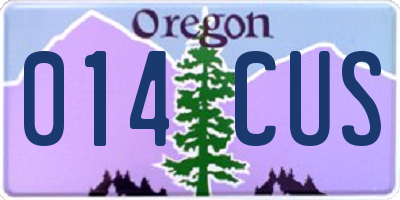 OR license plate 014CUS