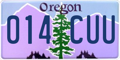 OR license plate 014CUU