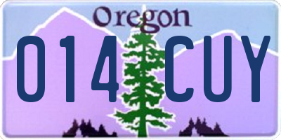OR license plate 014CUY