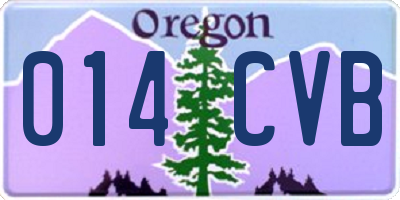 OR license plate 014CVB