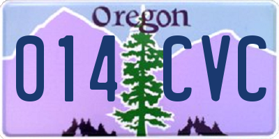 OR license plate 014CVC