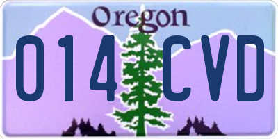 OR license plate 014CVD