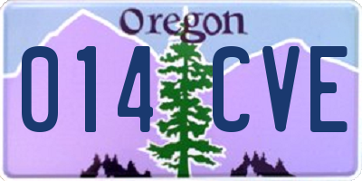 OR license plate 014CVE