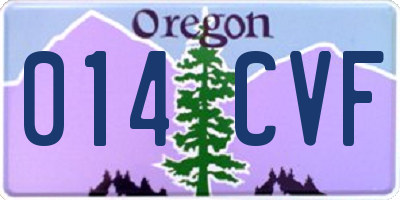 OR license plate 014CVF