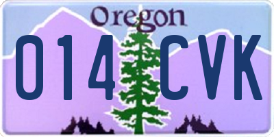 OR license plate 014CVK