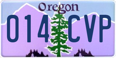 OR license plate 014CVP