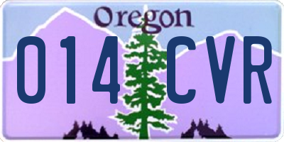 OR license plate 014CVR