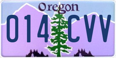 OR license plate 014CVV
