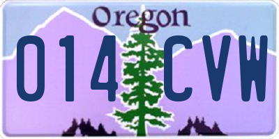 OR license plate 014CVW