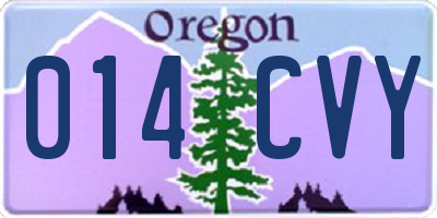 OR license plate 014CVY