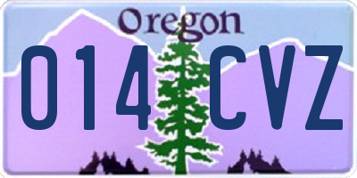 OR license plate 014CVZ