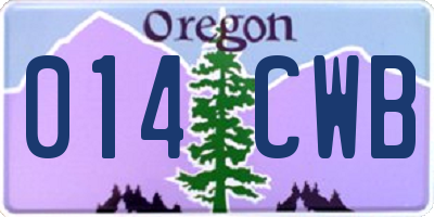 OR license plate 014CWB
