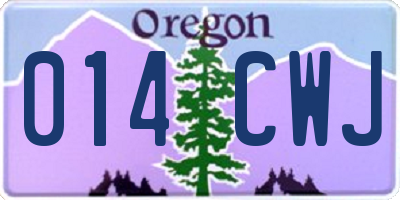 OR license plate 014CWJ