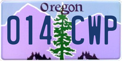 OR license plate 014CWP