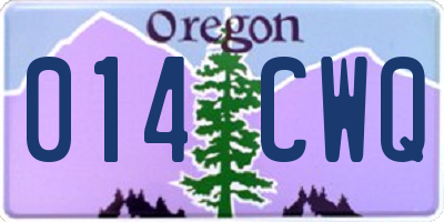 OR license plate 014CWQ