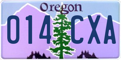 OR license plate 014CXA