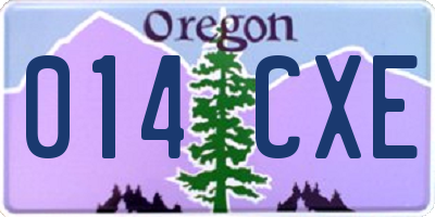 OR license plate 014CXE