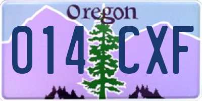 OR license plate 014CXF