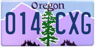 OR license plate 014CXG