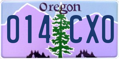 OR license plate 014CXO