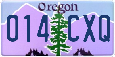 OR license plate 014CXQ