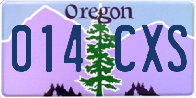 OR license plate 014CXS