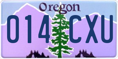 OR license plate 014CXU