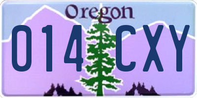 OR license plate 014CXY