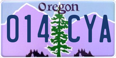 OR license plate 014CYA