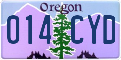 OR license plate 014CYD