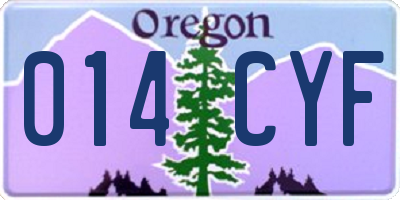 OR license plate 014CYF