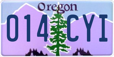 OR license plate 014CYI
