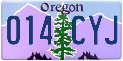 OR license plate 014CYJ