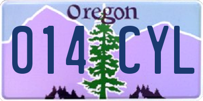 OR license plate 014CYL