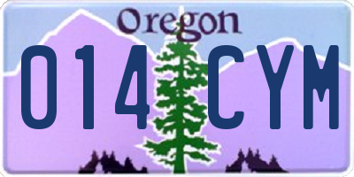 OR license plate 014CYM