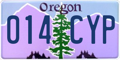 OR license plate 014CYP