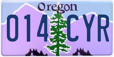 OR license plate 014CYR