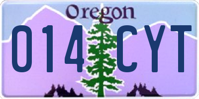 OR license plate 014CYT