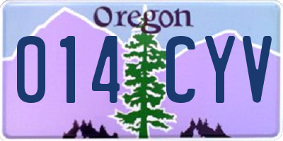 OR license plate 014CYV