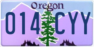 OR license plate 014CYY