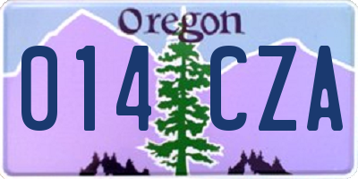 OR license plate 014CZA