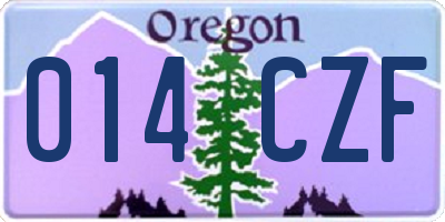 OR license plate 014CZF