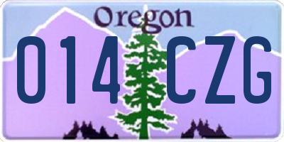 OR license plate 014CZG