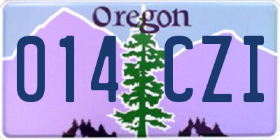 OR license plate 014CZI
